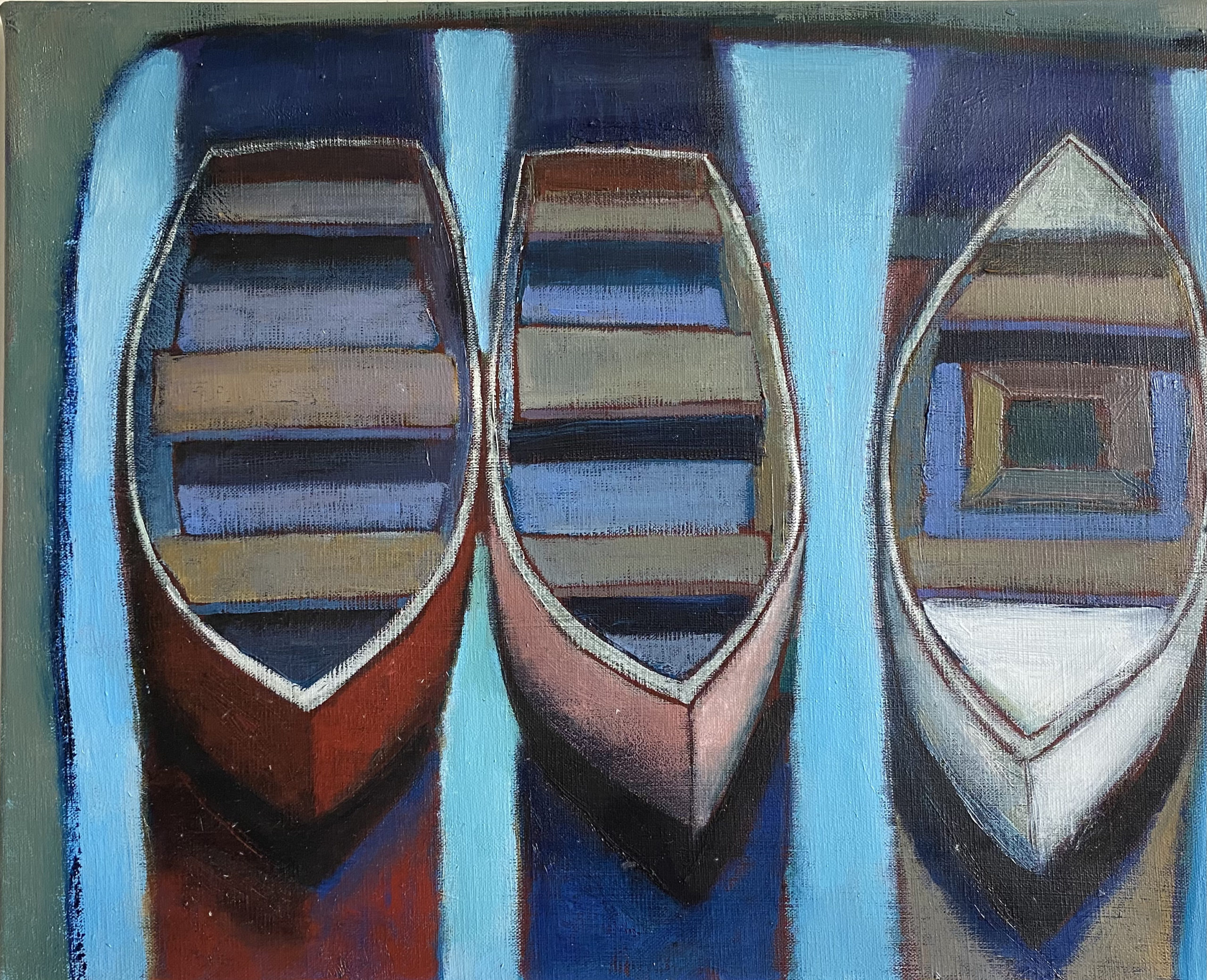 Three Boats In Harbour